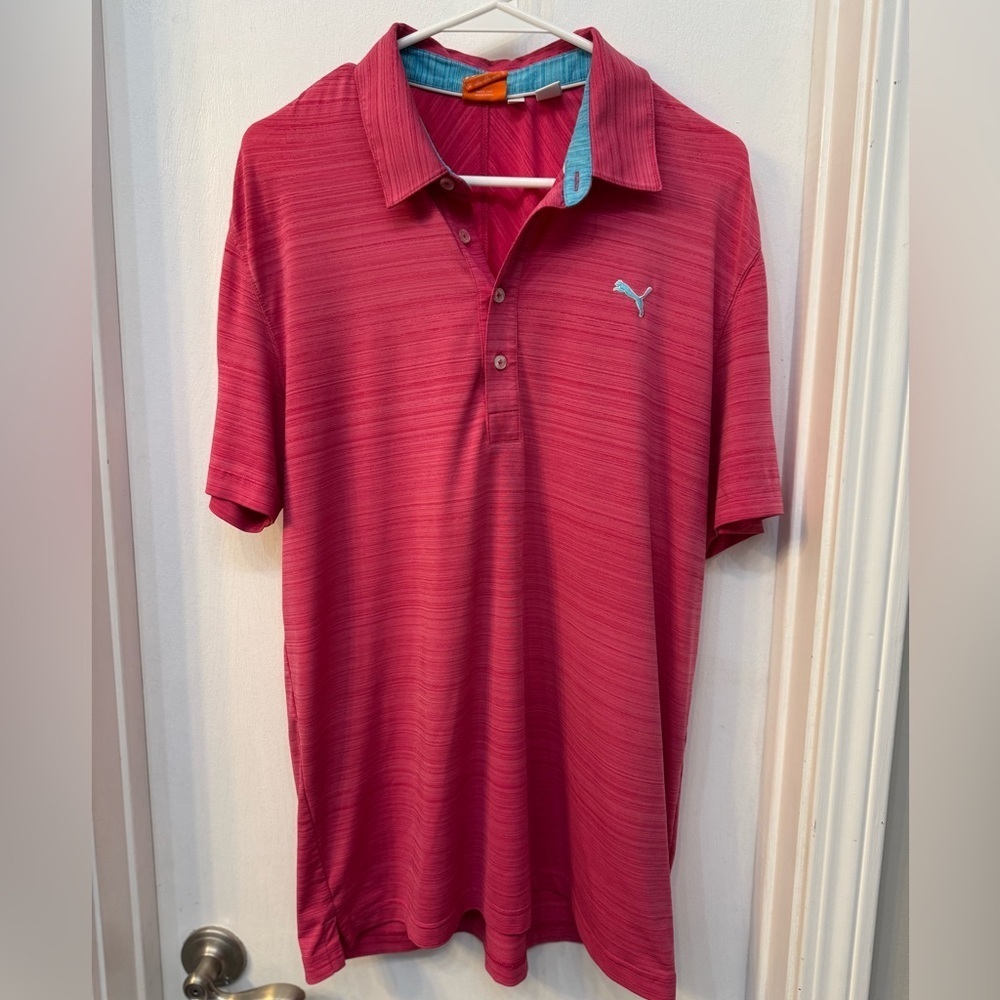 Puma Men's Pink Dri-Fit Polo Shirt Size Medium